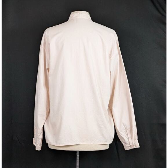 Vintage 90s Blouse Light Pink Pintuck Pleats Top Shirt Cotton Misses Size M - Picture 4 of 6